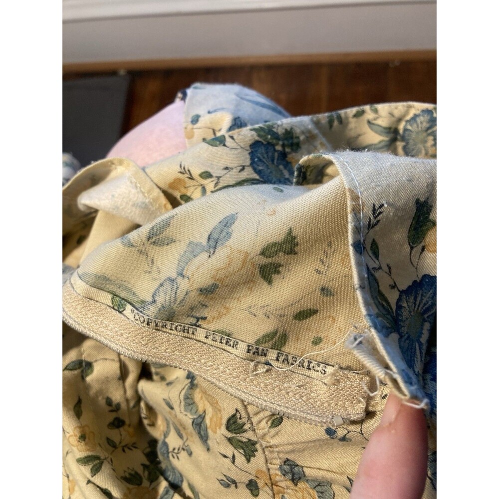Antique Vintage 1930s / 40s Beige Printed Floral Cotton Dress Prairie Cottage - Picture 11 of 12